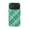 Vibrant Blue - Yellow - Green Plaid Tartan Phone Case | Protective Cover for iPhone & Samsung